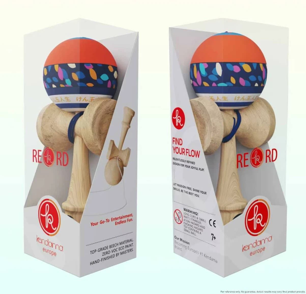 Kendama Tensei Portocalie, Profi, Cupe Mari, 18,5 cm si o ata de rezerva  - Detalii Produs