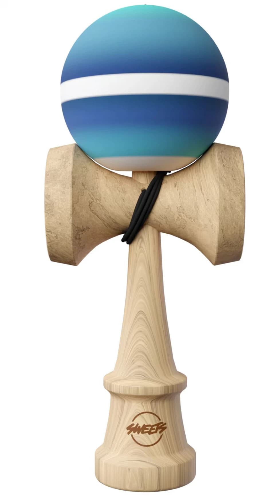Kendama Sweets Starter - Teal Albastru Mat , Forma Amped, Base Cup, Cupe Mari, 18.5 cm si o ata de rezerva 
