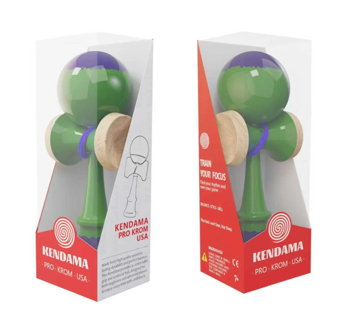 Kendama Big Hulk Verde Profi, 18,5 cm Cupe mari + set ata cadou - Prezentare Online
