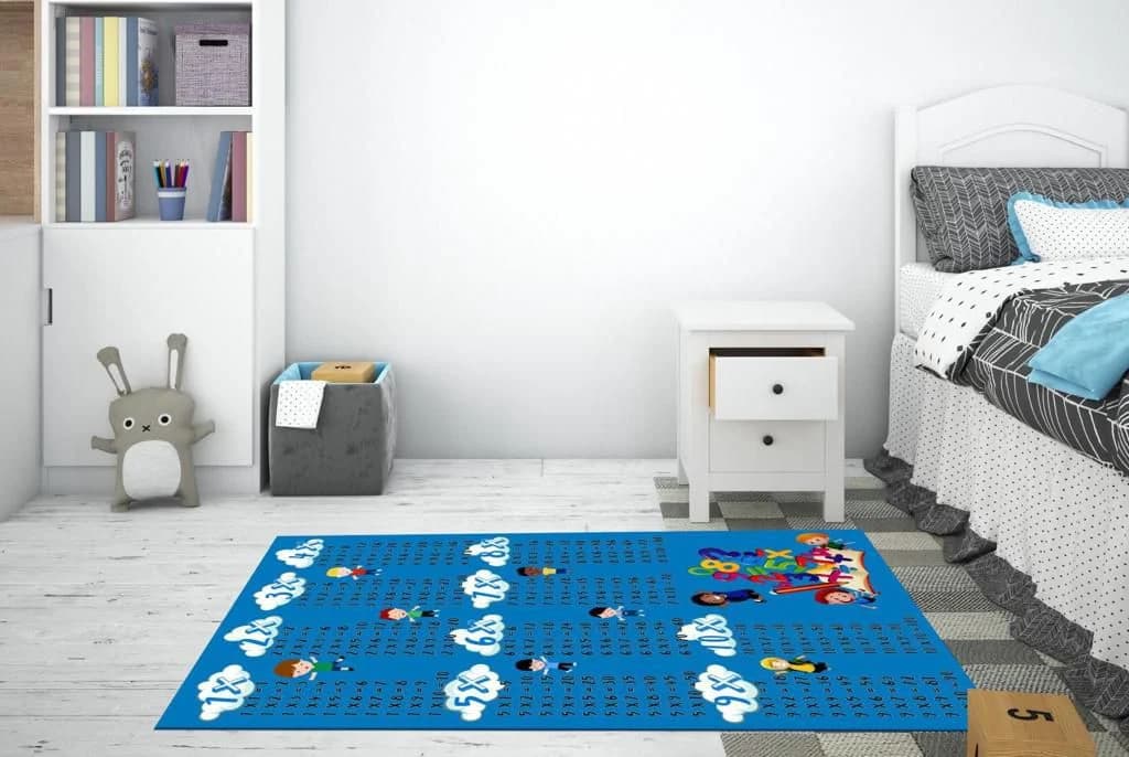 Fotografie produs: Covoras Educativ Cu Tabla Inmultirii 120 x 180 cm  - Albastru 