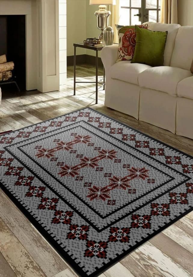 Fotografie produs: Covor pentru living / camera, model gri rustic, antiderapant, 120x180cm - Negru 