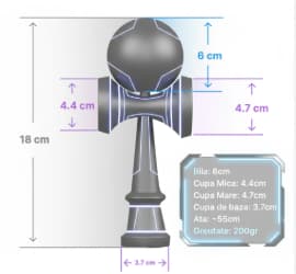 Kendama Pro K - M USA Profi Roz deschis - Detalii Produs