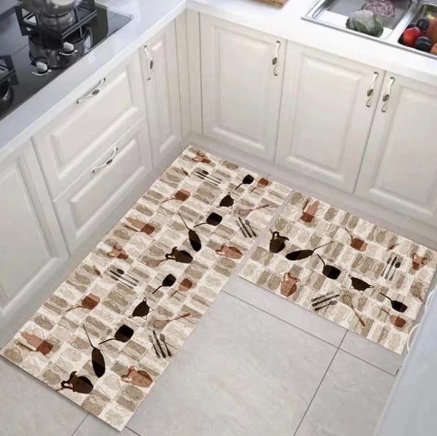 Set cu 2 covoare Antiderapante de Bucatarie 