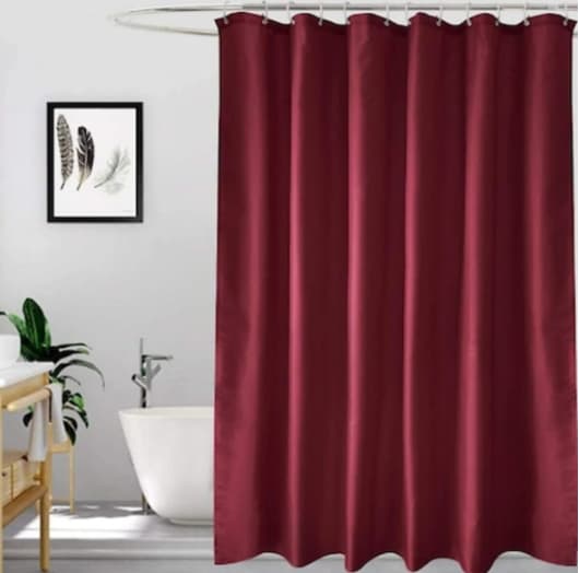 Perdea de baie 180x180 cm, rezistentă la apă și ușor de întreținut visiniu