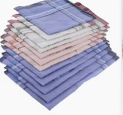 Set 12 batiste barbati 27x27cm, brodate, bumbac 100%