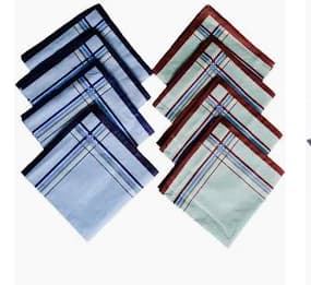 Set 12 batiste barbati 27x27cm, brodate, bumbac 100% - Detalii Produs