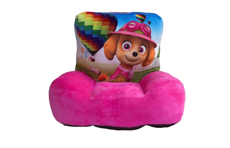 Fotoliu din plus catifelat pentru copii cu spatar 3D, Paw patrol Skye, 50 cm, Roz Concept E Efrall - Detalii Produs