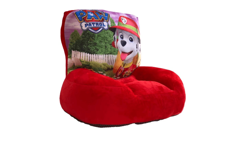 Fotoliu din plus catifelat pentru copii cu spatar 3D, Paw patrol Marshall, 50 cm, Rosu Concept E Efrall - Detalii Produs