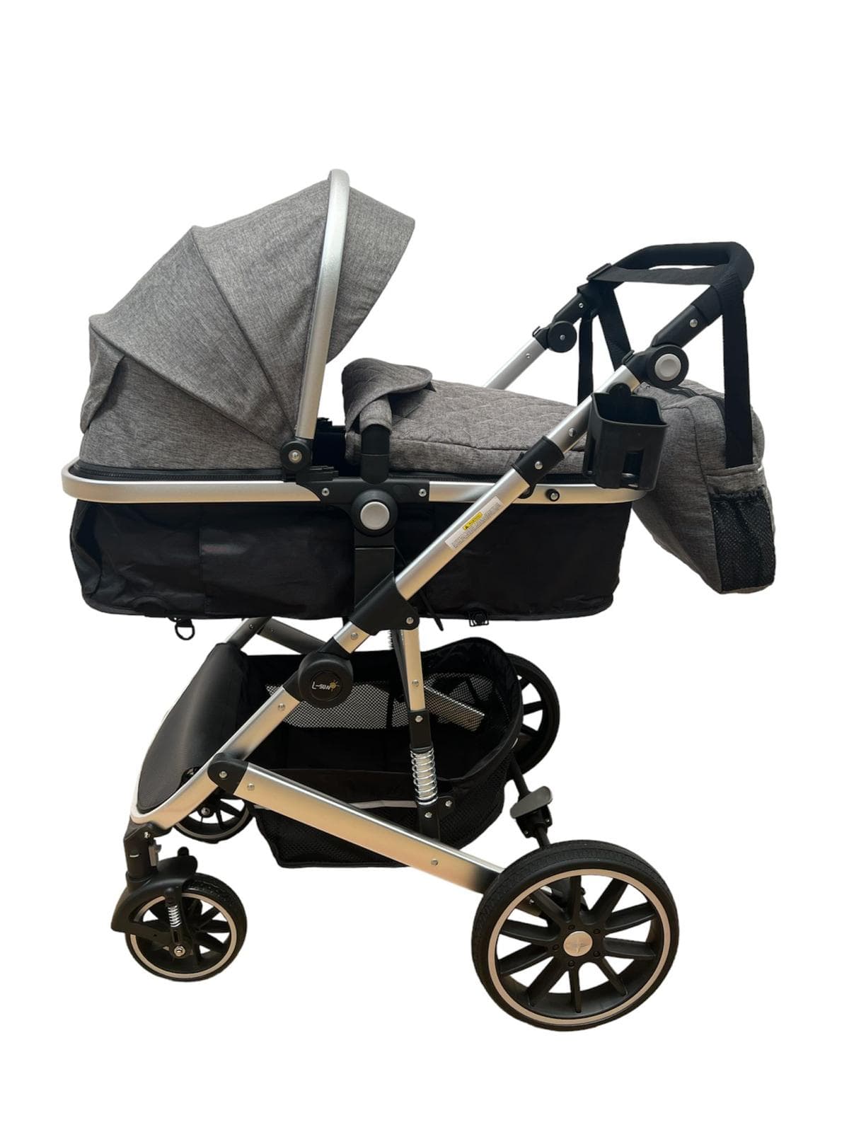 Carucior 3 in 1 cu suspensii, Landoul Reversibil, gri 0 - 36 luni-Concept E Efrall - Detalii Produs