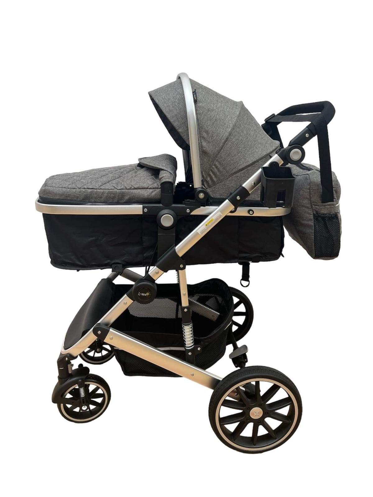 Carucior 3 in 1 cu suspensii, Landoul Reversibil, gri 0 - 36 luni-Concept E Efrall - Foto Universul Familiei