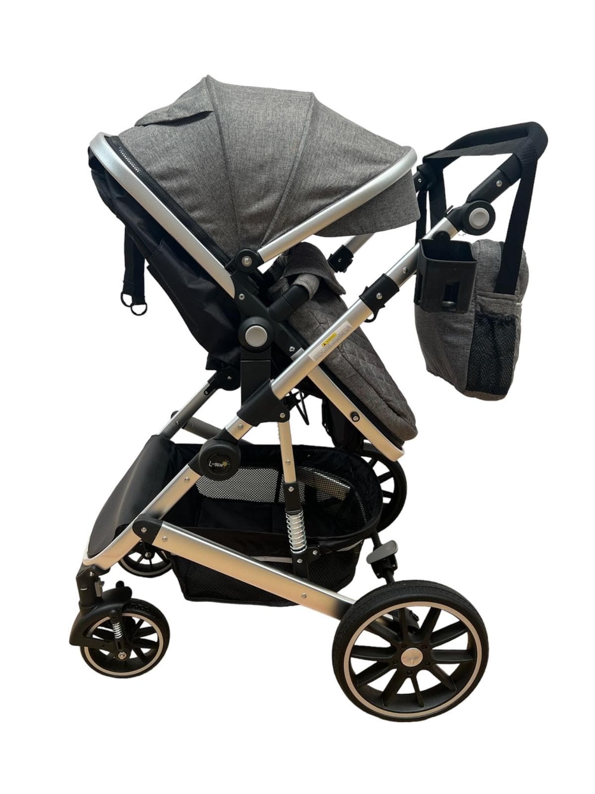 Carucior 3 in 1 cu suspensii, Landoul Reversibil, gri 0 - 36 luni-Concept E Efrall - Magazin Online