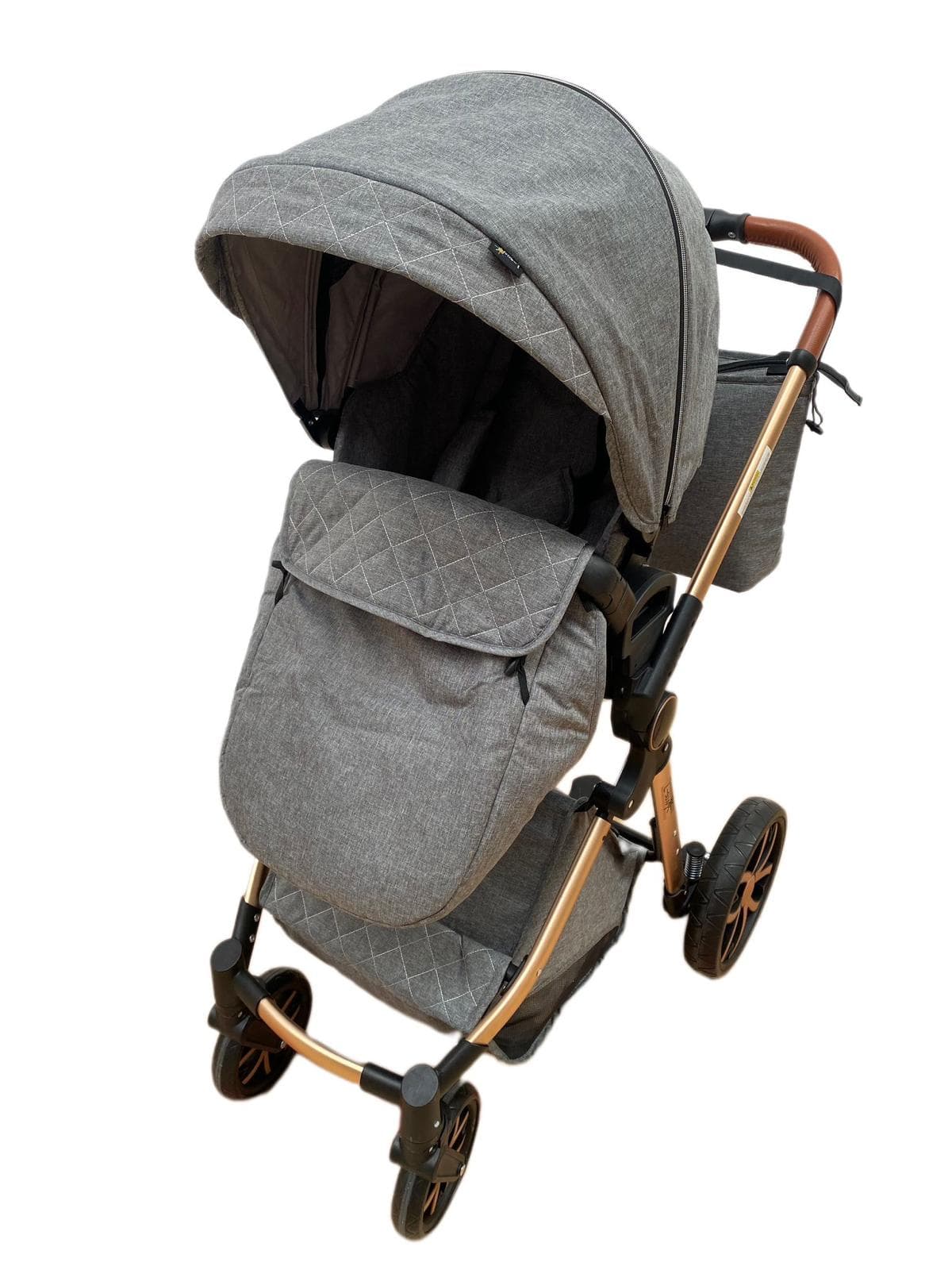 Carucior 3 in 1 cu landou, scoica si geanta, 0-36 luni gri-Concept E Efrall - Detalii Produs