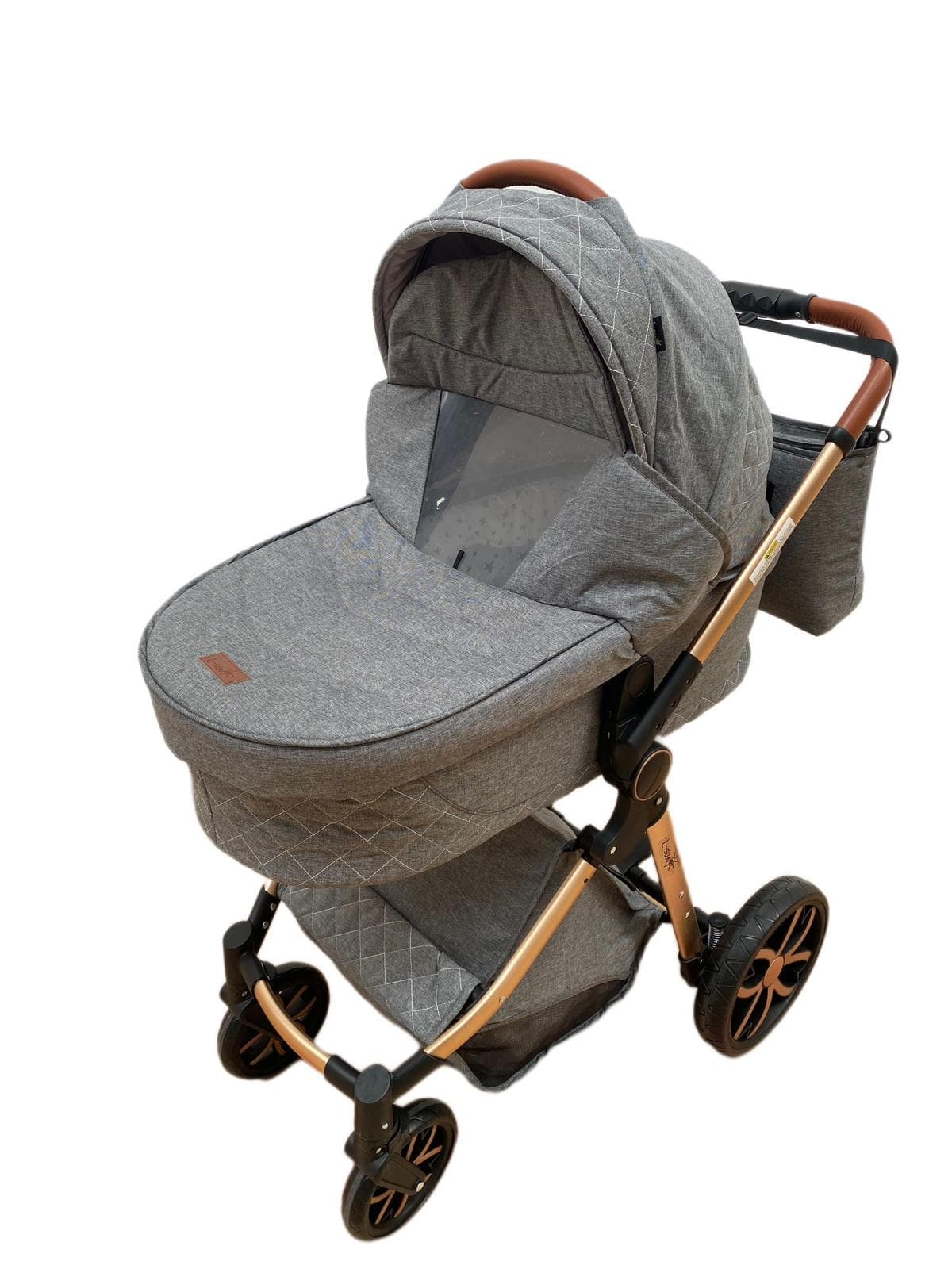 Carucior 3 in 1 cu landou, scoica si geanta, 0-36 luni gri-Concept E Efrall - Foto Universul Familiei