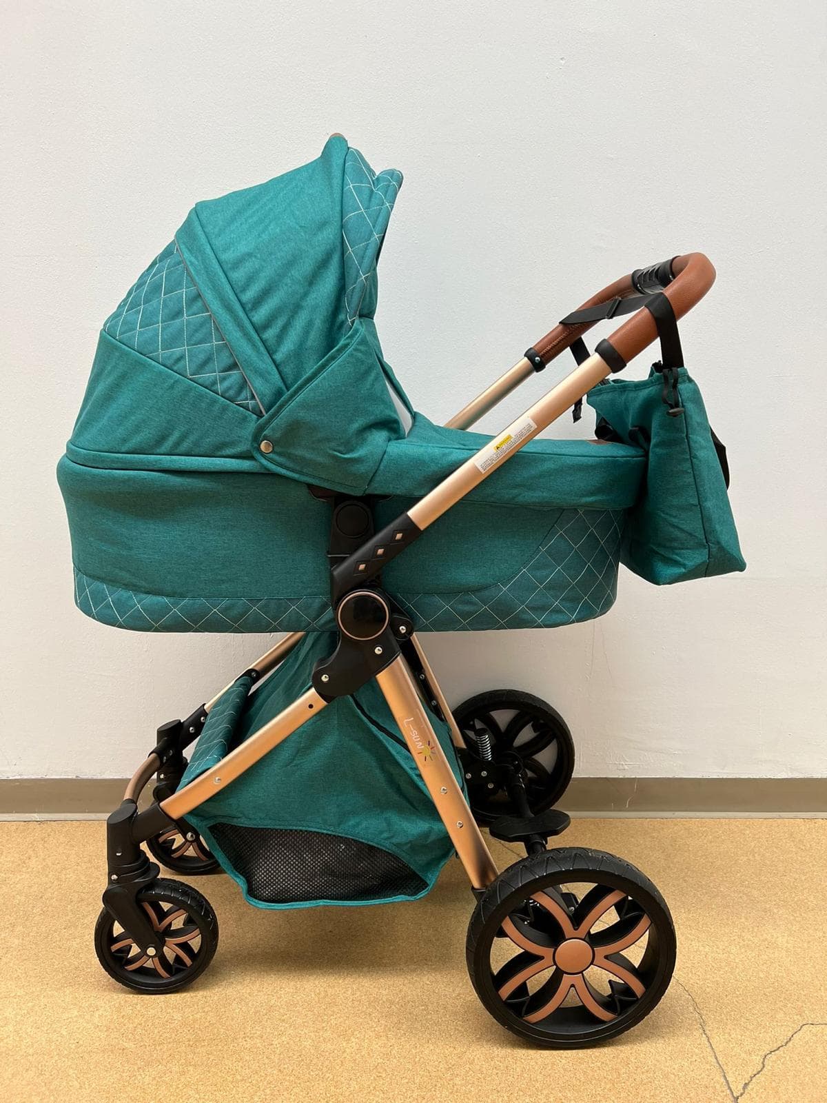 Carucior 3 in 1 cu landou, scoica si geanta, 0-36 luni turcoaz-Concept E Efrall - Foto Universul Familiei