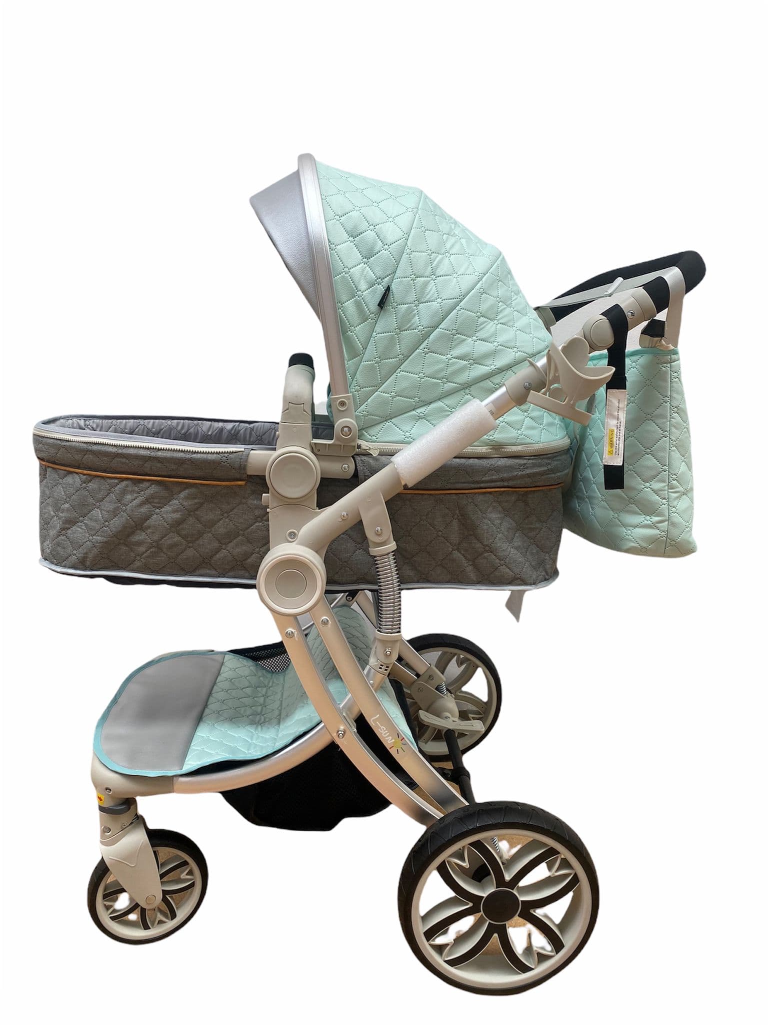 Carucior forma de ou 2 in 1, reversibil, verde cu landou -Concept E Efrall - Foto Universul Familiei
