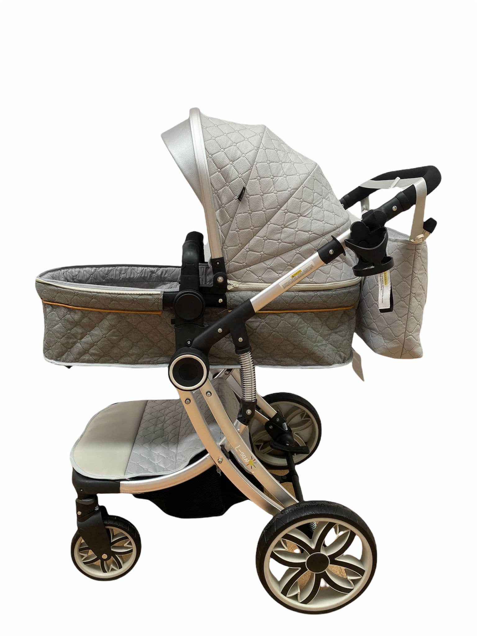 Carucior forma de ou 2 in 1, reversibil, gri cu landou -Concept E Efrall - Foto Universul Familiei