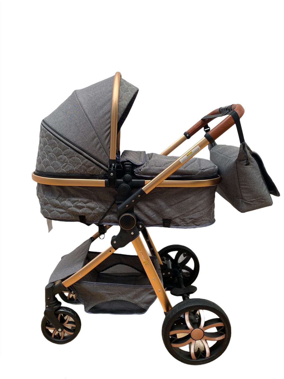 Carucior 3 in 1, Landou/Parte sport si Scoica, cadru din aluminiu si suspensii, gri -Concept E Efrall - Detalii Produs