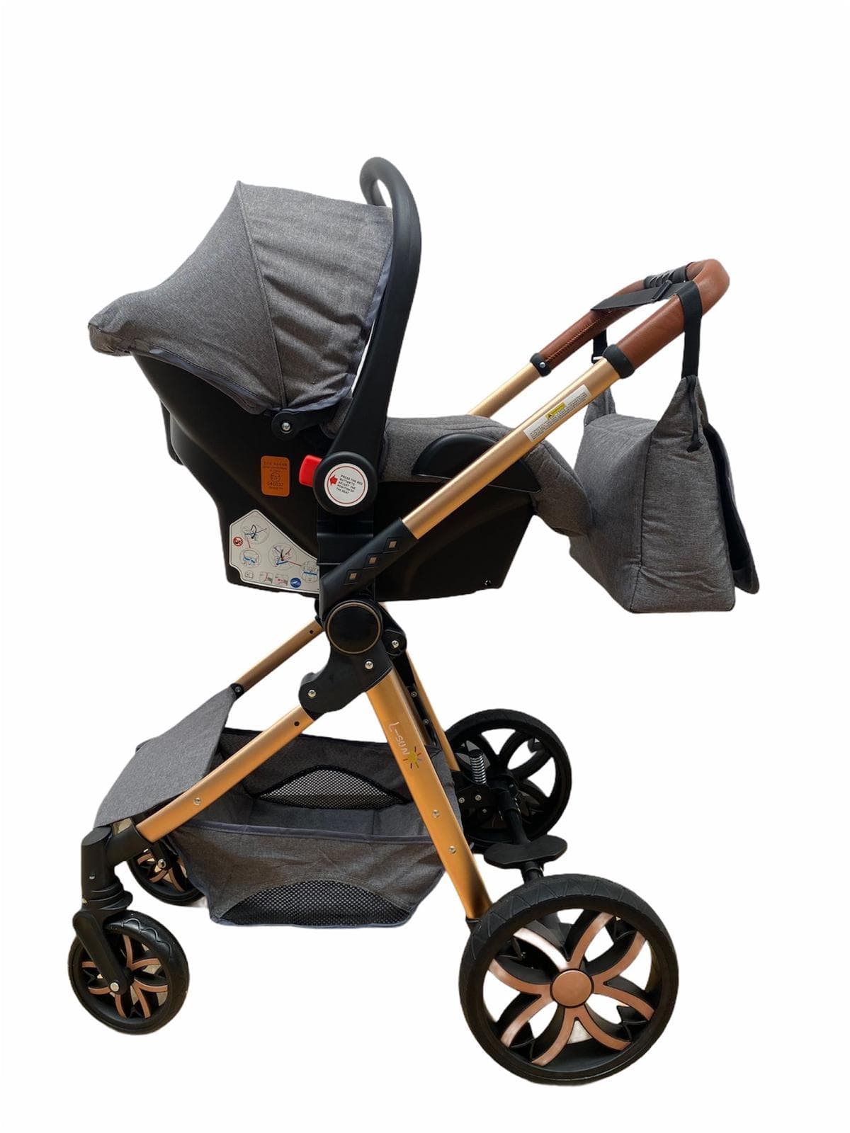 Carucior 3 in 1, Landou/Parte sport si Scoica, cadru din aluminiu si suspensii, gri -Concept E Efrall - Prezentare Online