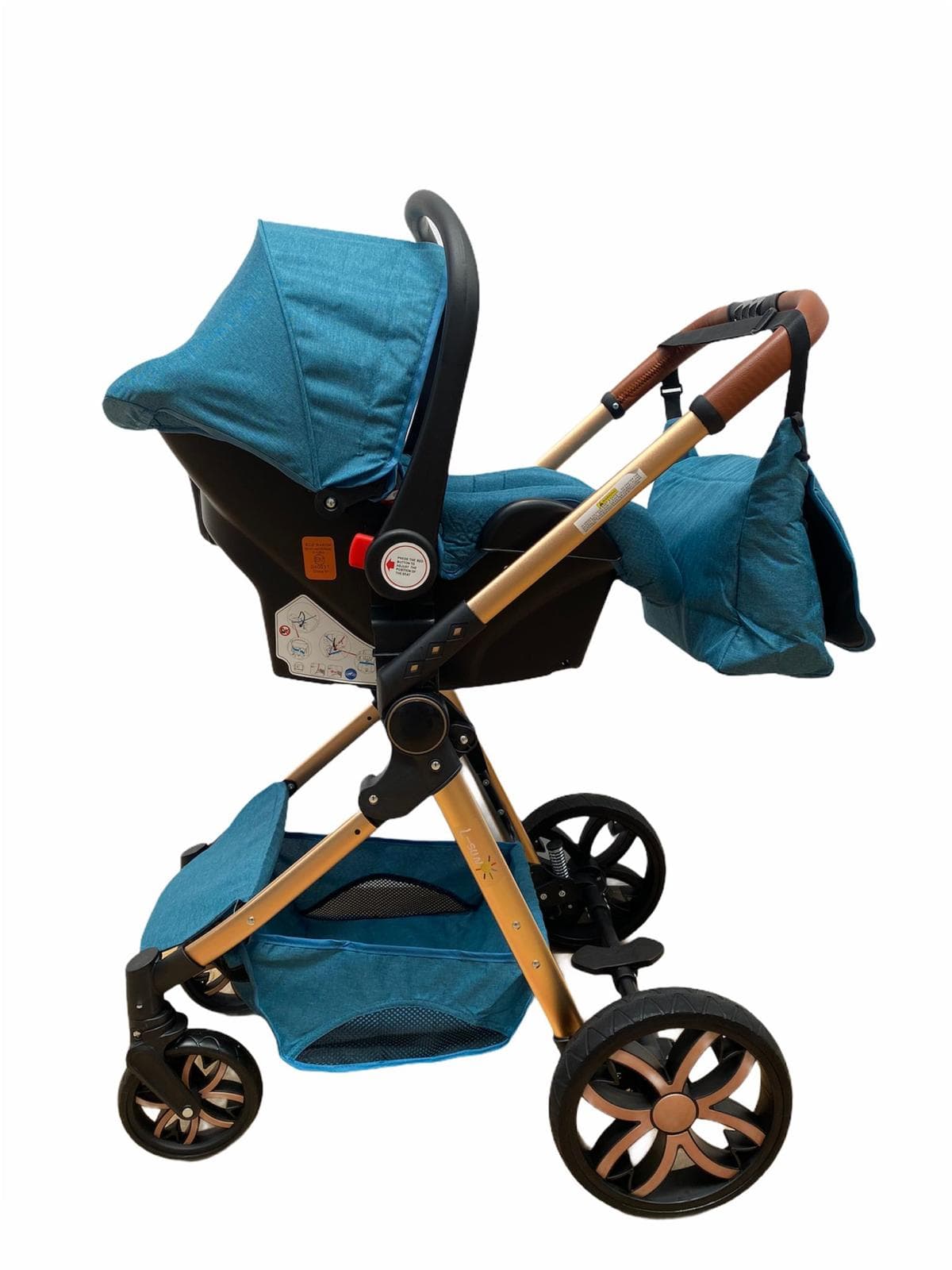 Carucior 3 in 1, Landou/Parte sport si Scoica, cadru din aluminiu si suspensii, albastru-Concept E Efrall - Magazin Online