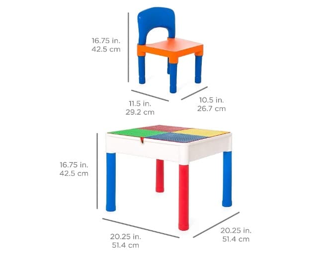 Set Masa interactiva cu 2 Scaune tip Lego Duplo 3 in 1 -Concept E Efrall - Prezentare Online