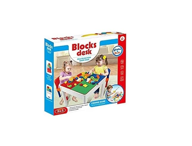 Set Masa interactiva cu 2 Scaune tip Lego Duplo 3 in 1 -Concept E Efrall - Foto Universul Familiei