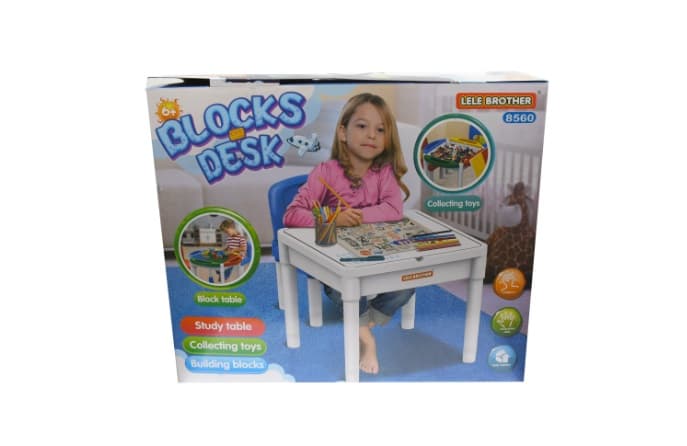 Masuta educativa de desenat si construit 3 in 1, cu cuburi LEGO, spatiu de depozitare, ideala pentru diferite activitati-Concept E Efrall - Detalii Produs