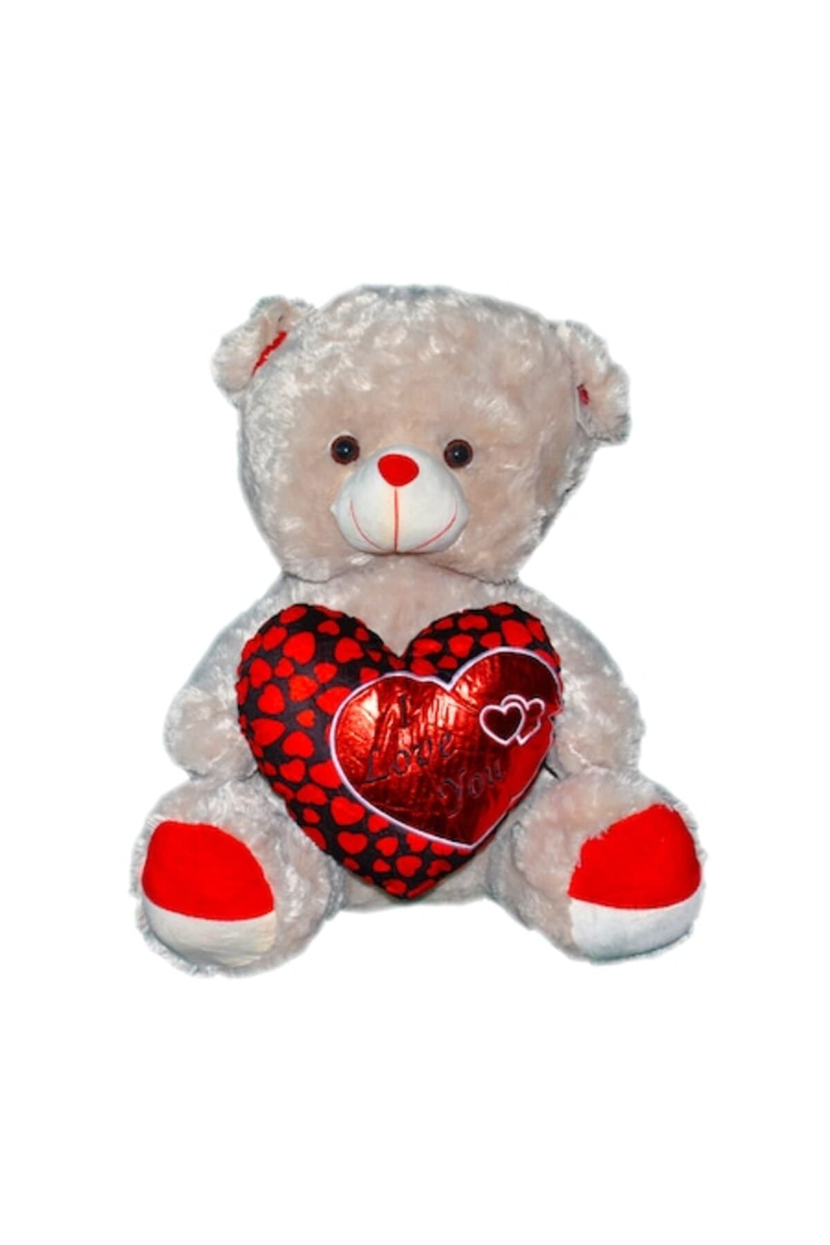 Fotografie produs: Ursuleț de pluș 60 cm cu inimă roșie, , bej - Bej