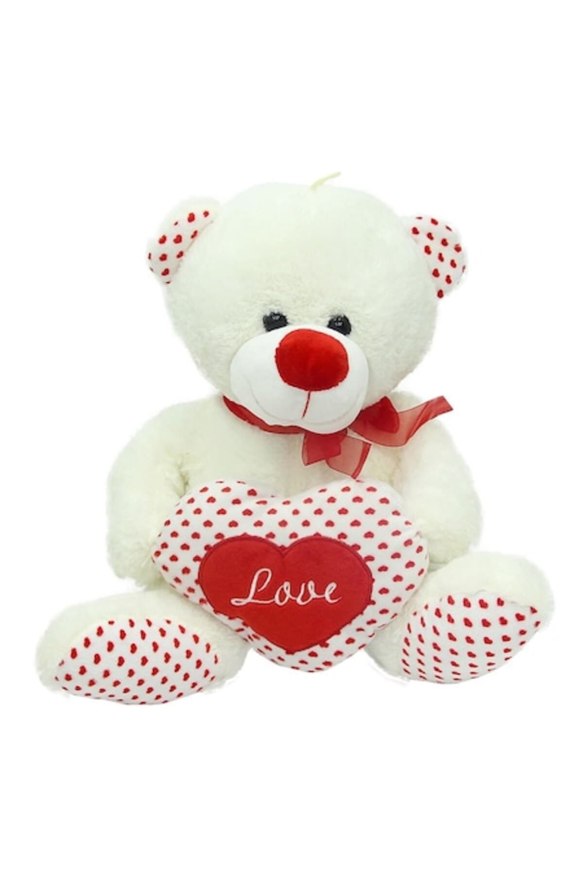 Fotografie produs: Urs de plus,40cm, inima, alb, - Alb