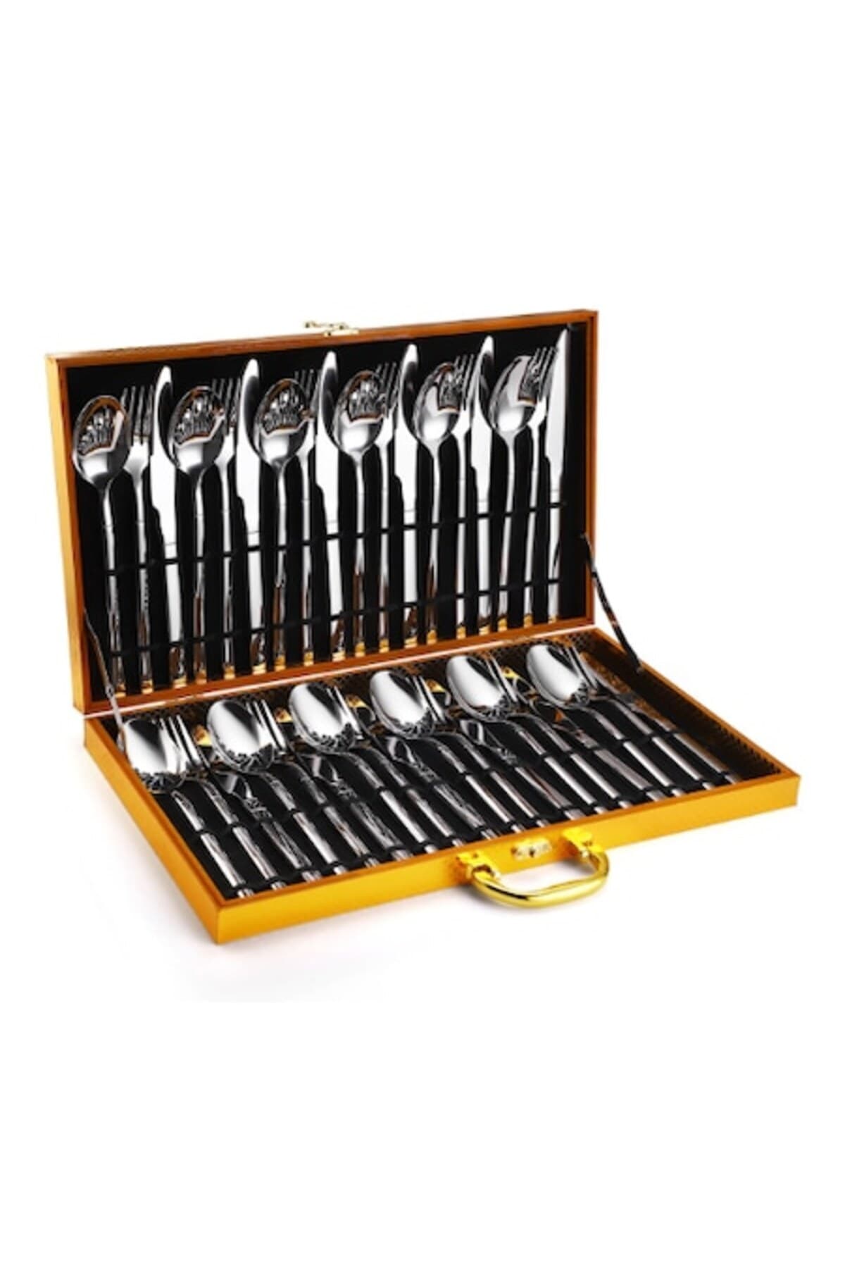 Set tacamuri 36 piese, E EFRALL inox, cu cutie, argintiu