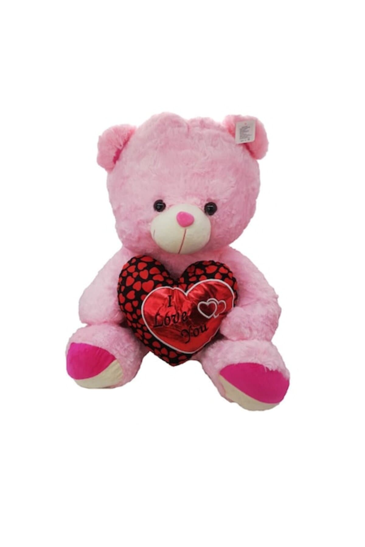 Fotografie produs: Ursuleț de pluș 40 cm roz cu inimă roșie - Roz
