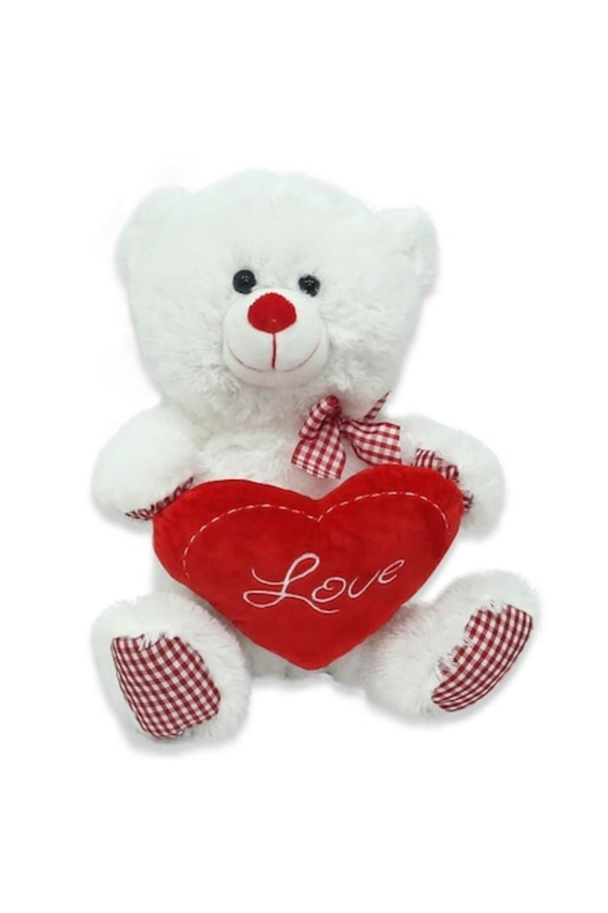 Fotografie produs: Ursuleț de pluș 40 cm cu inimă - Alb