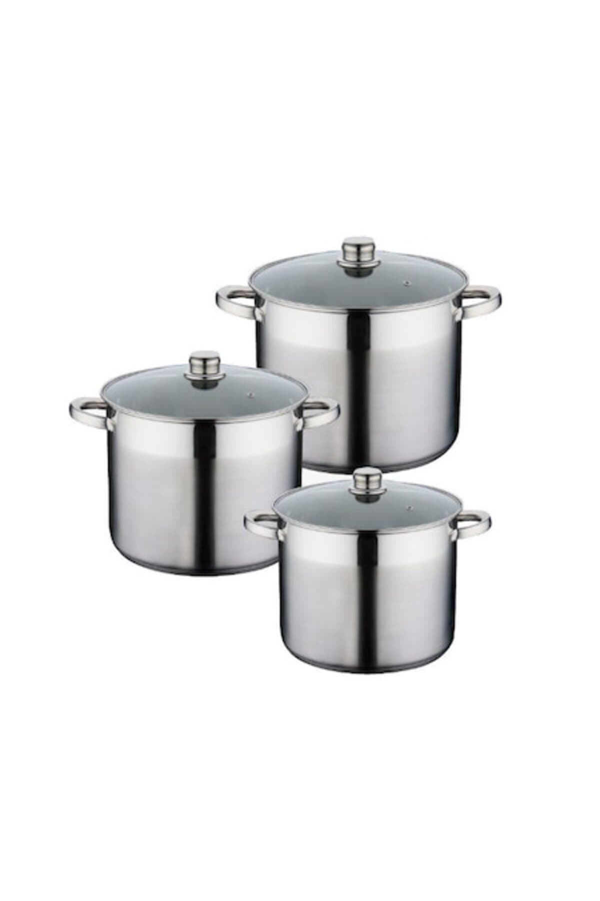 Fotografie produs: Set oale din inox Grunberg, 6 piese, cu capace termorezistente - Culoare argintie