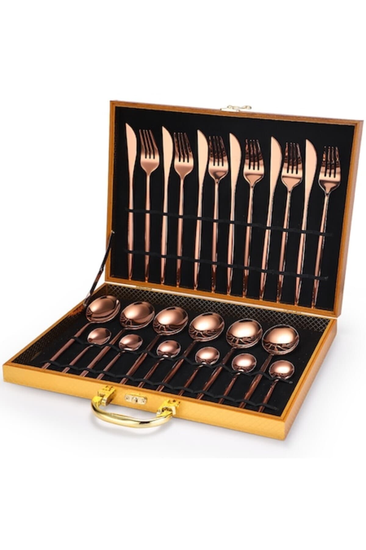 Set 24 tacâmuri, oțel inoxidabil, TRENDY’S, roz