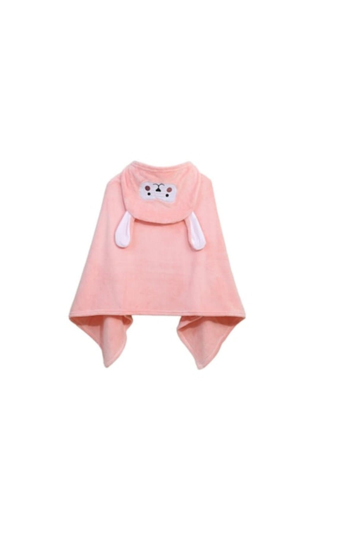 Prosop de baie cu glugă pentru bebeluși, din bumbac moale și absorbant, 80x80 cm, roz