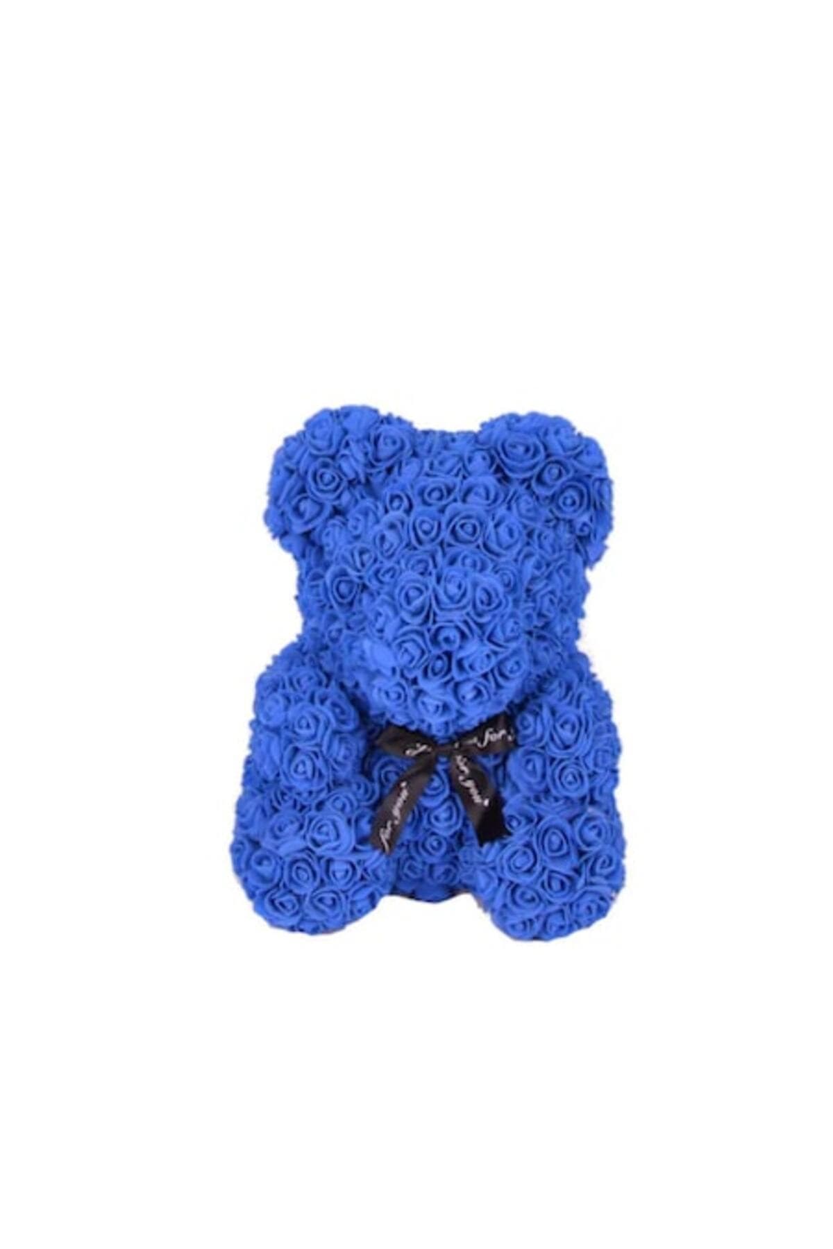 Fotografie produs: Ursuleț 20 cm de pluș albastru din trandafiri de spumă - albastru