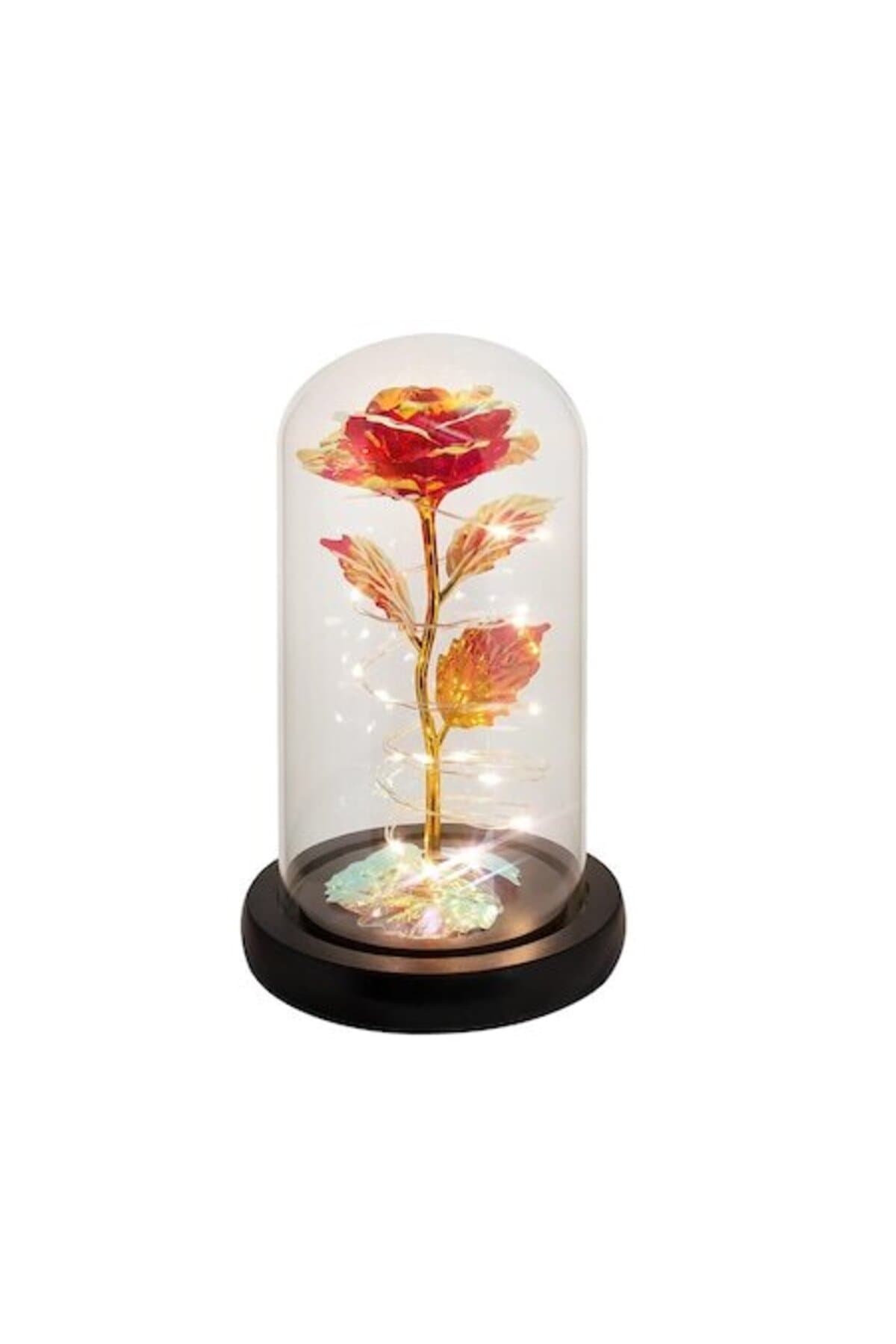 Fotografie produs: Trandafir criogenat suflat în cupolă de sticlă - ROȘU