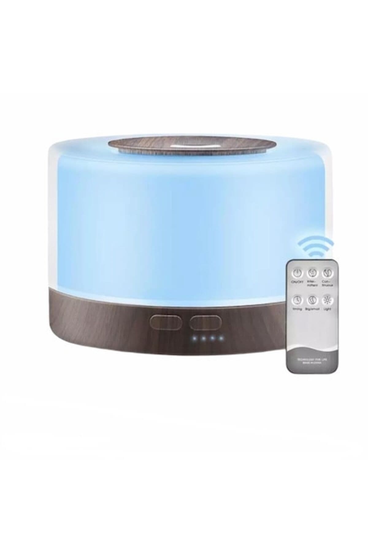 Fotografie produs: Difuzor de aromaterapie, umidificator de aer, rezervor de 500 ml, cu telecomandă, cu ultrasunete, cu lumini, Tra