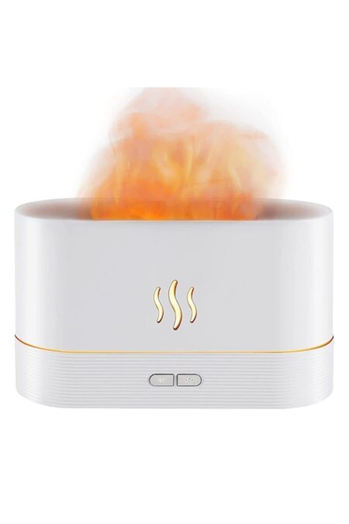 Difuzor cu ultrasunete pentru aromaterapie Zenino - efect de flacără, USB, capacitate 180 ml, alb