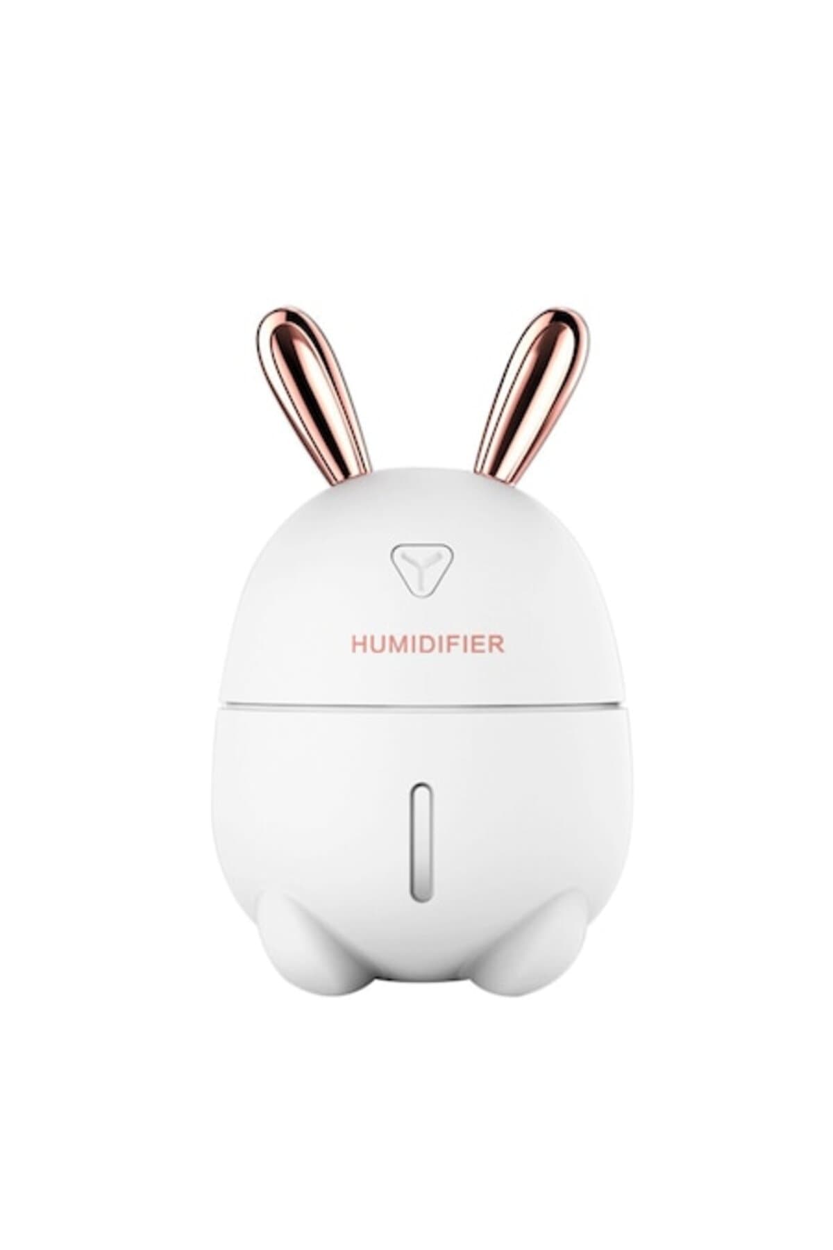 Difuzor de aromaterapie, design iepure, 300 ml, cu ultrasunete, dezumidificator, alb