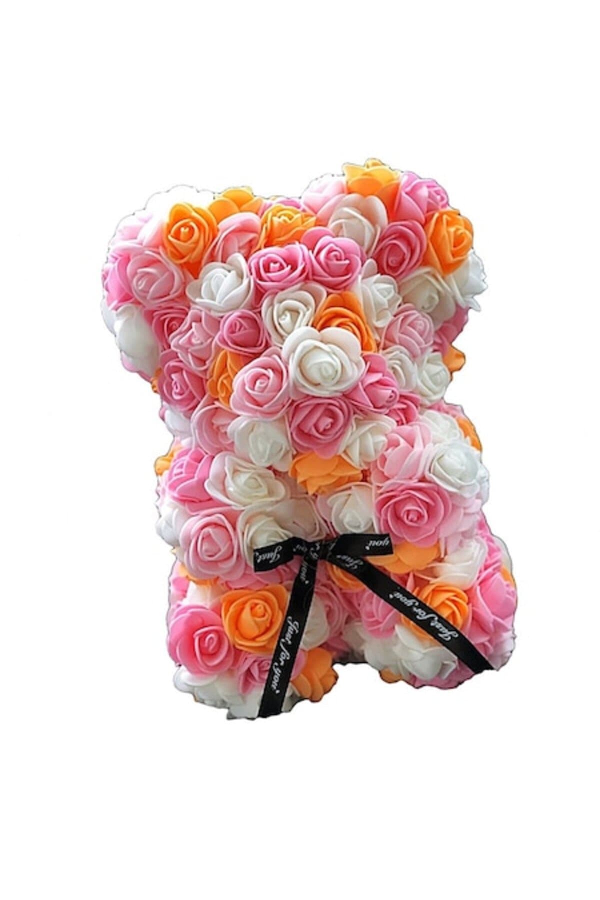 Fotografie produs: Ursuleț 25 cm de pluș din trandafiri de săpun, multicolor, - Multicolor