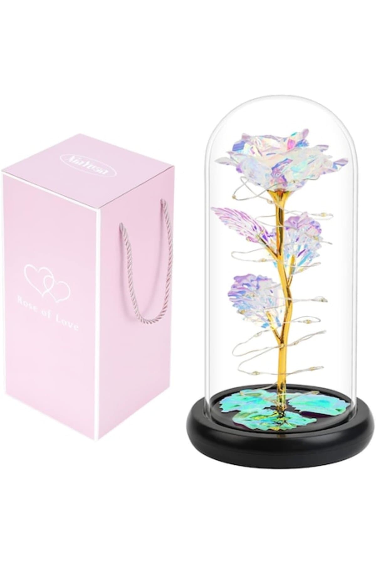 Fotografie produs: Galaxy Rose în cupolă de sticlă - Multicolor