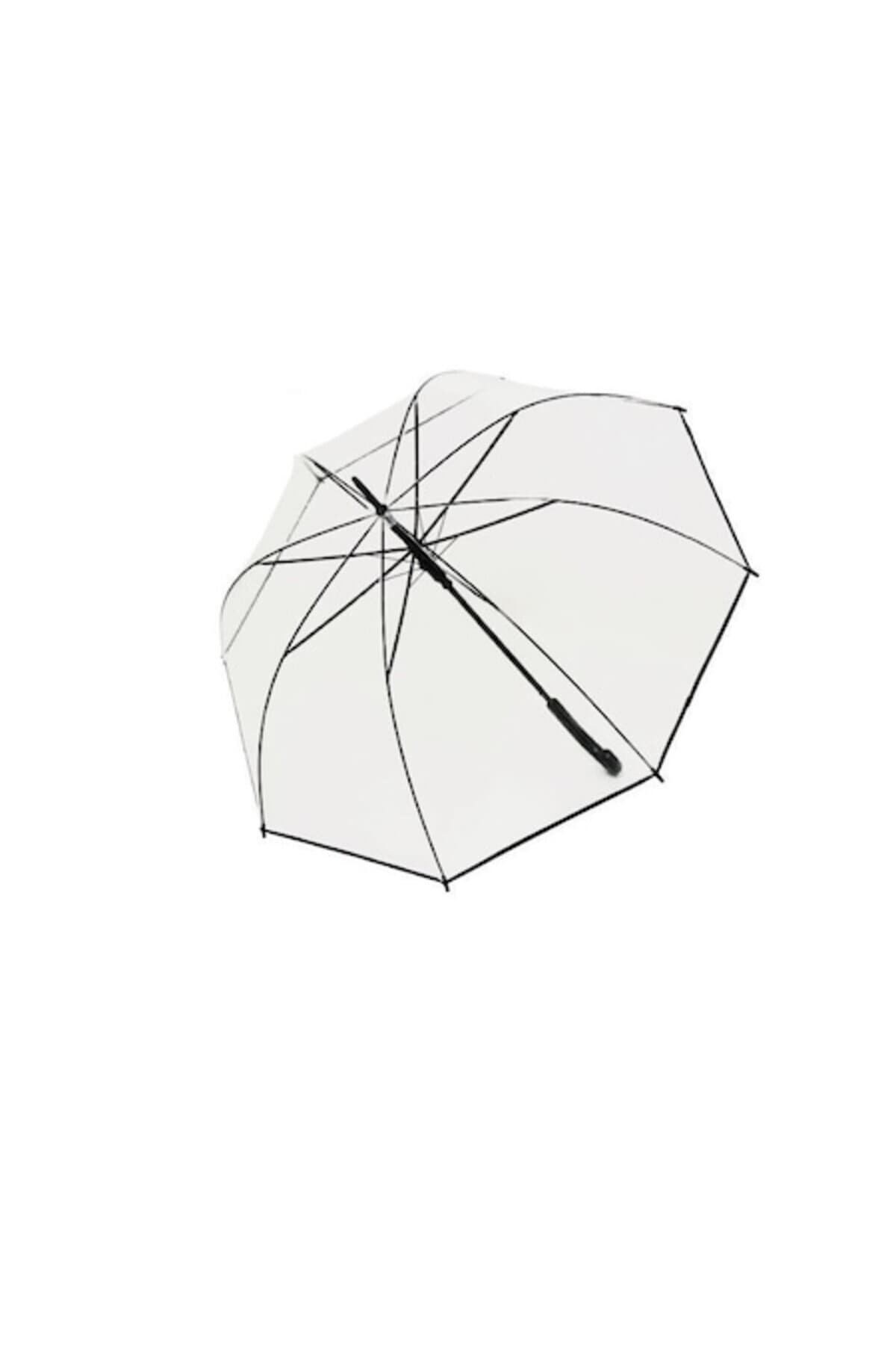 Fotografie produs: Umbrelă de ploaie EVO, tip băț, Capri, PVC, transparentă,q1 diametru 90 cm - Alb