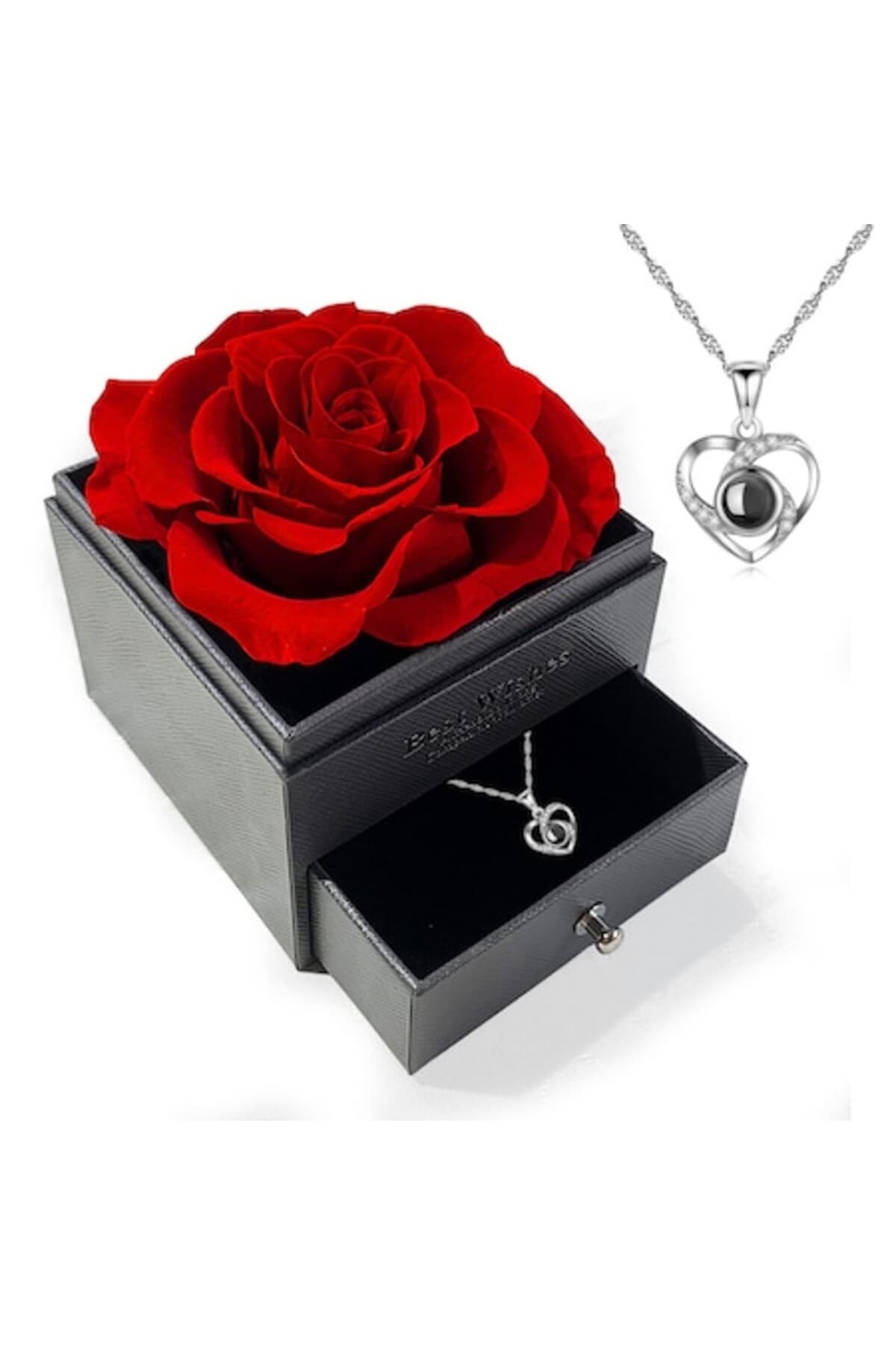 Fotografie produs: Aranjament cu trandafiri de săpun și proiecție de pandantiv cu inimă - Multicolor