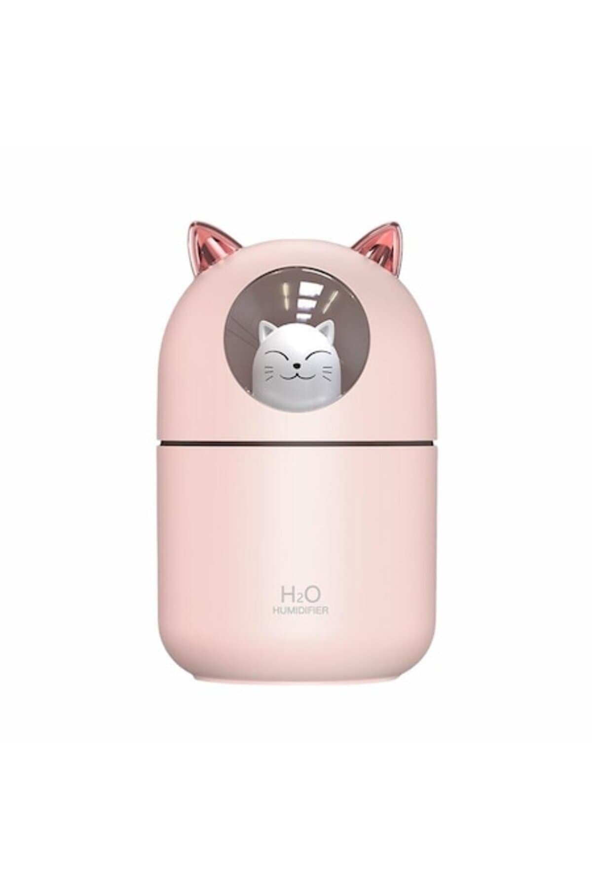 Fotografie produs: Difuzor de uleiuri esențiale, aromaterapie, purificator de aer, rezervor de 300 ml, cu iluminare, pisoi, roz