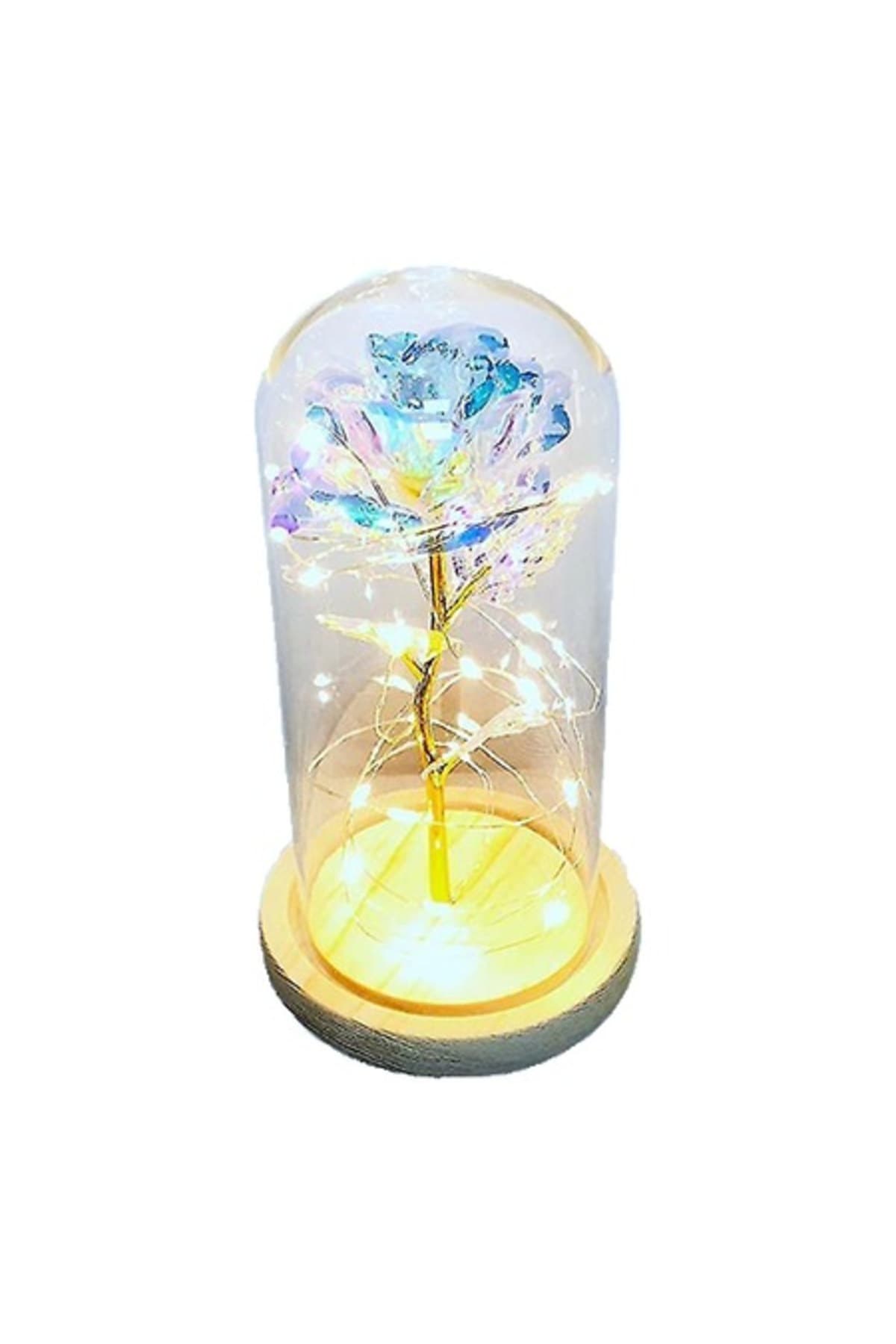 Fotografie produs: Inel Deliny® placat cu aur, cu lumină LED în cupolă de sticlă - Aur