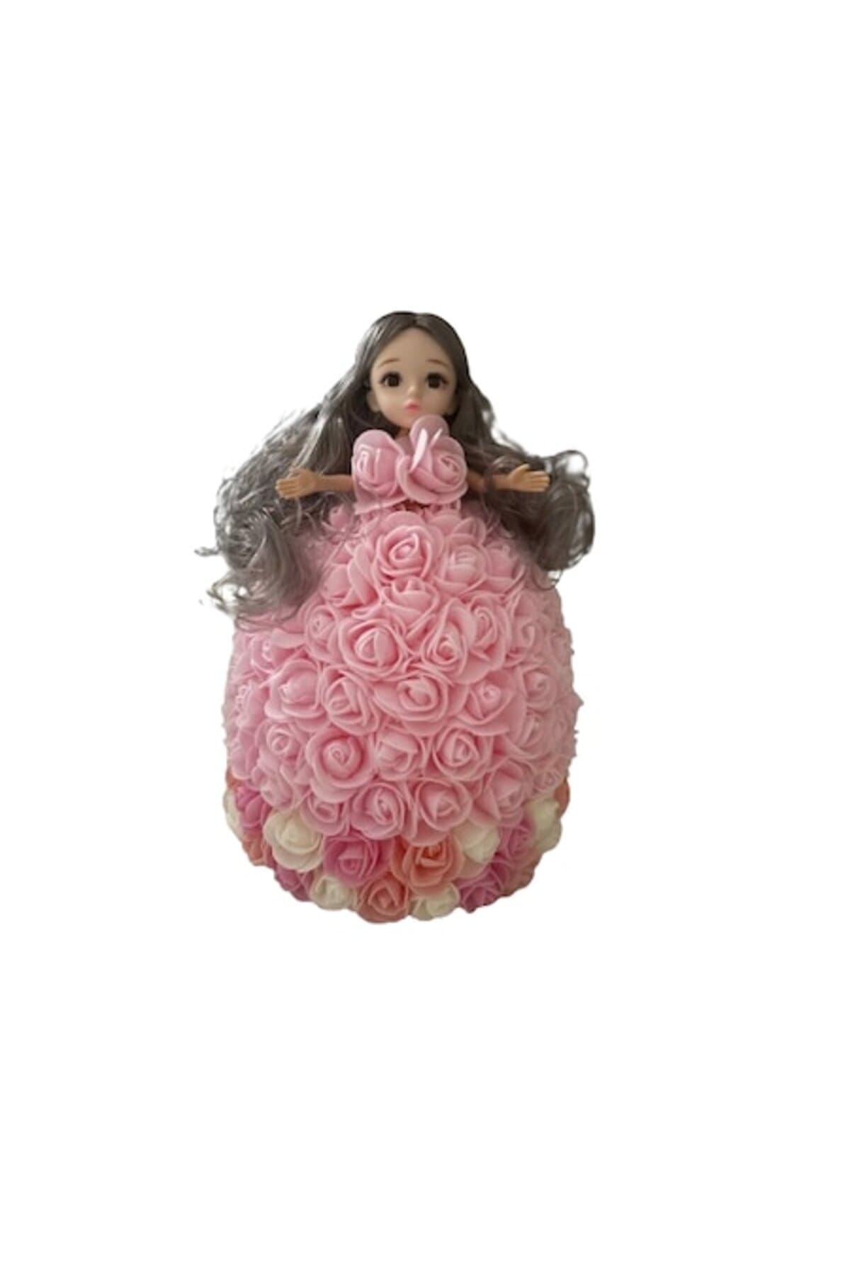 Fotografie produs: Păpușă 40 cm din spumă cu trandafiri decorată manual, înălțime 40 cm - PINK