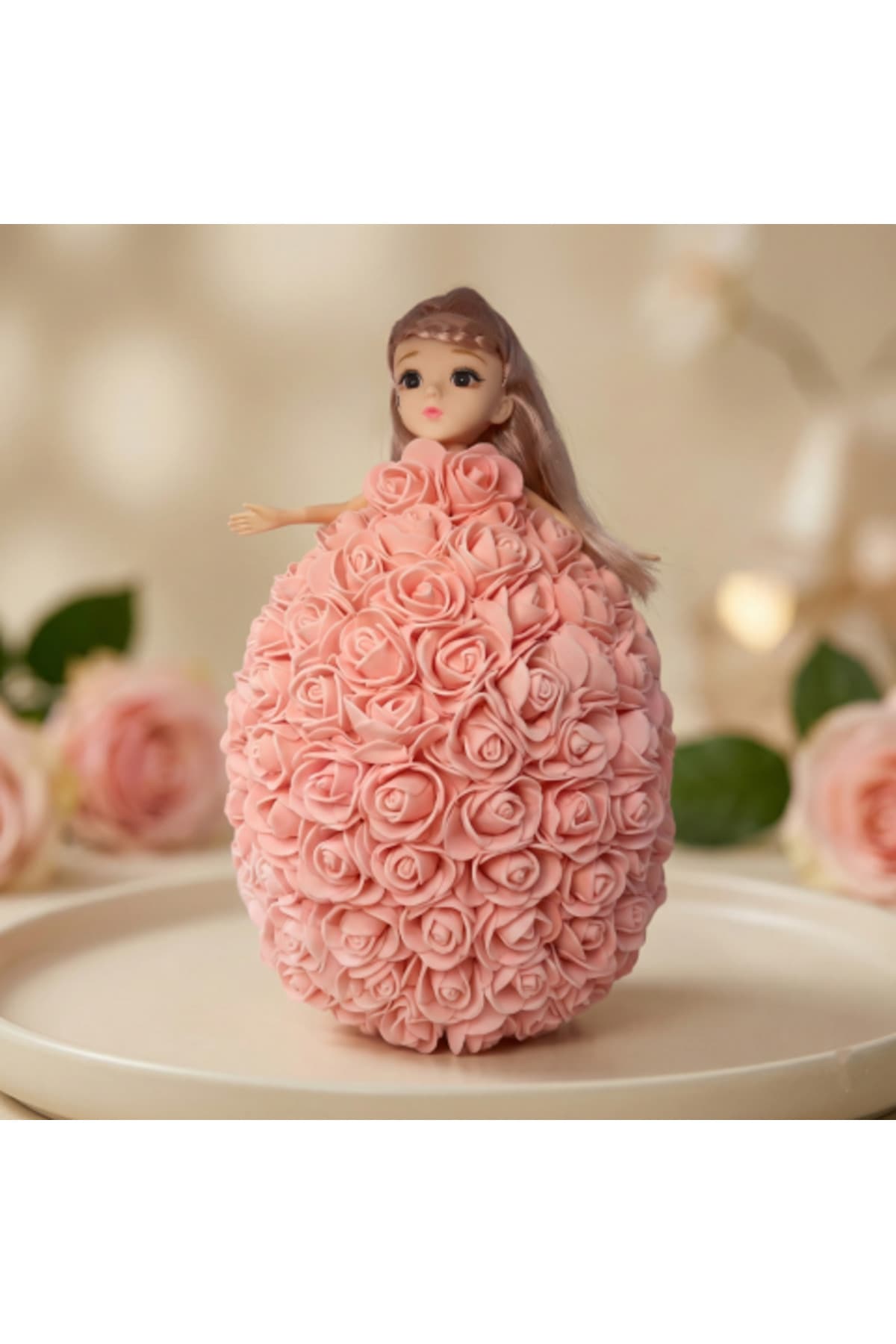 Fotografie produs: Aranjament floral în formă de inimă cu 11 trandafiri de săpun - Multicolor