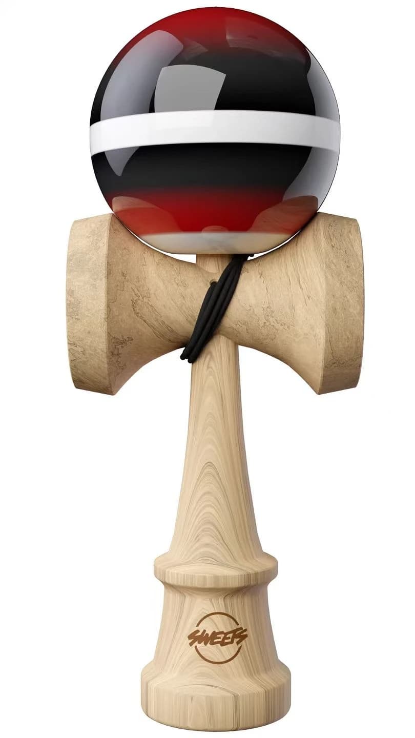 KENDAMA HORIZON FADE – BLACK/RED – ANTI-SKID, ROSU, CUPE MARI, BASE CUP, 18.5 CM SI O ATA DE REZERVA