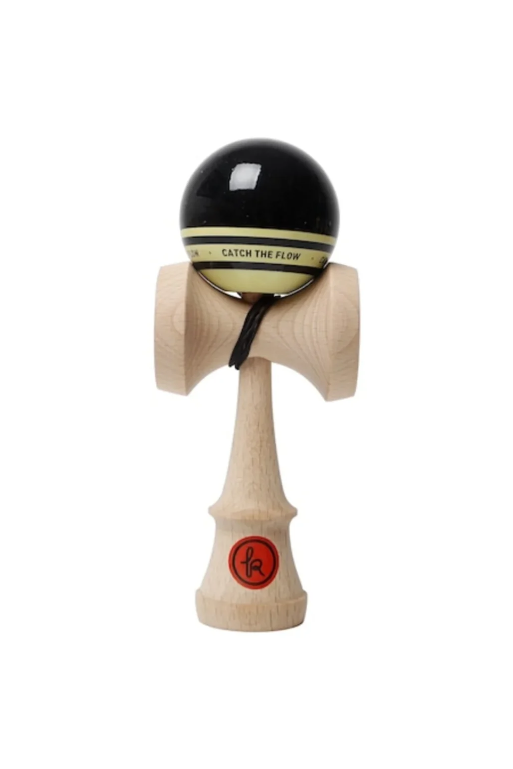Kendama Record Plus Sticky Clear Neagra 18,5 cm, cu base cup, cupe mari si set ata cadou