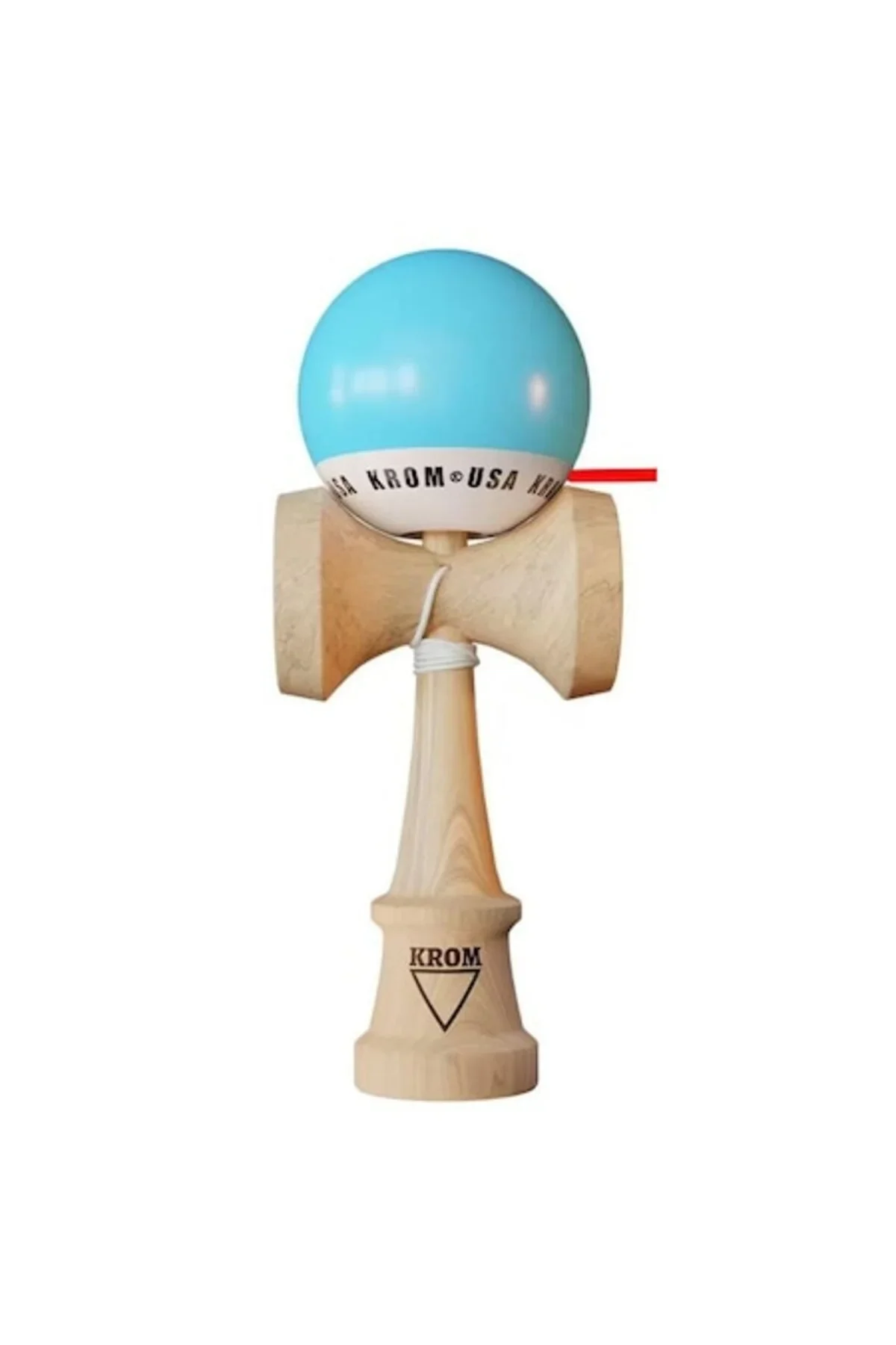 Kendama KROM USA Albastră,18, 5 cm, Base cup, Cupe mari si set ata cadou